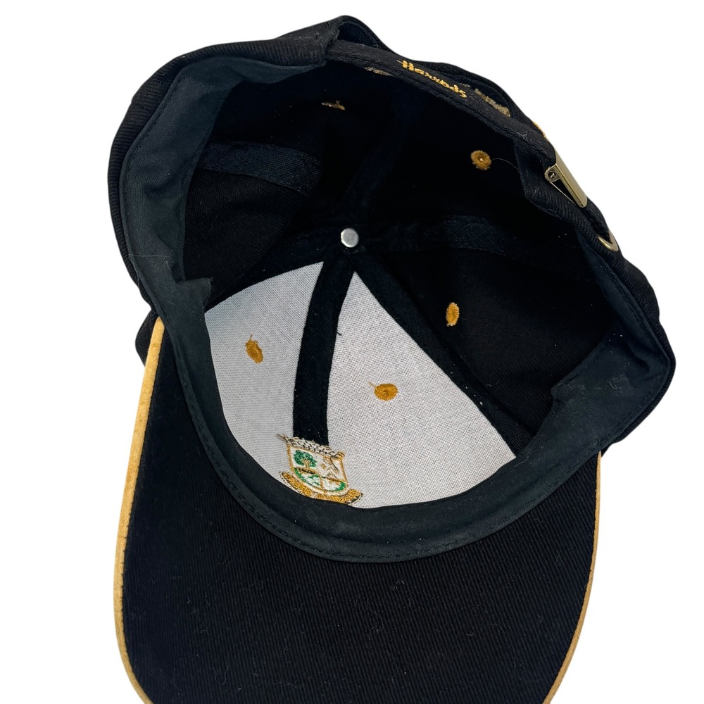 Harrods St Andrews Old Course Golf Hat‎ OS Black Gold Crest Suede Bill Scotland - Picture 8 of 8